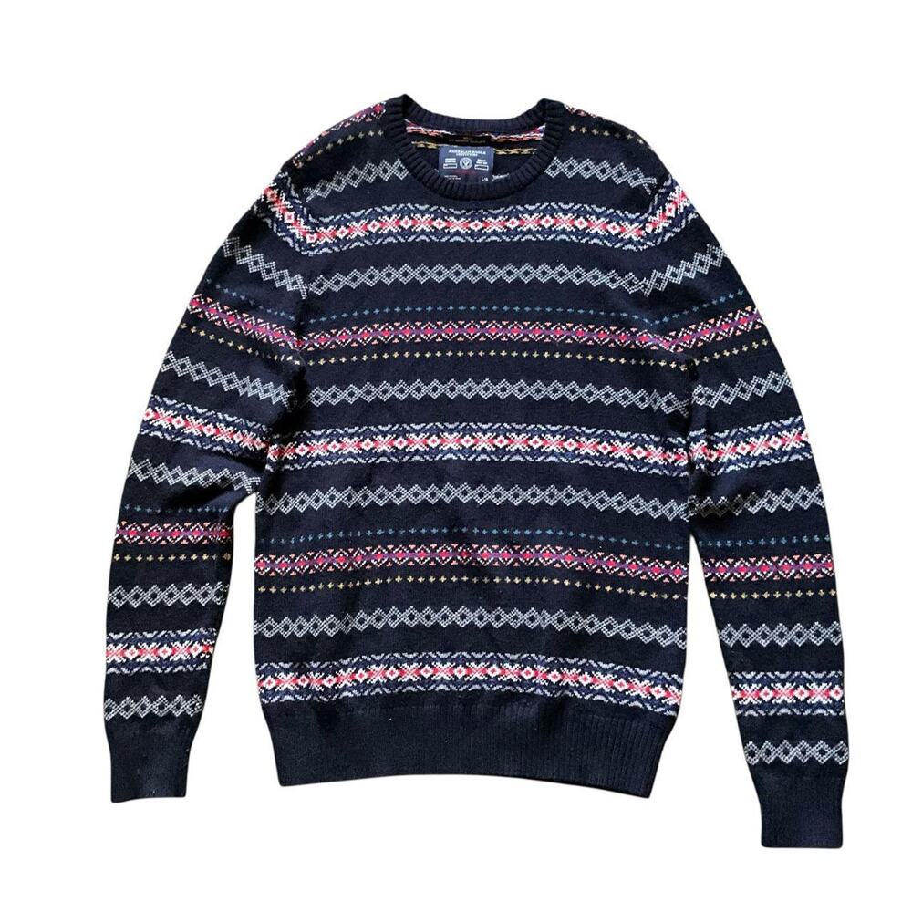 American Eagle Dark Colorful Sweater: Y2K, 2000s